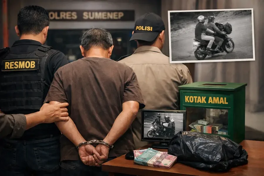 Pencuri kotak amal di sumenep