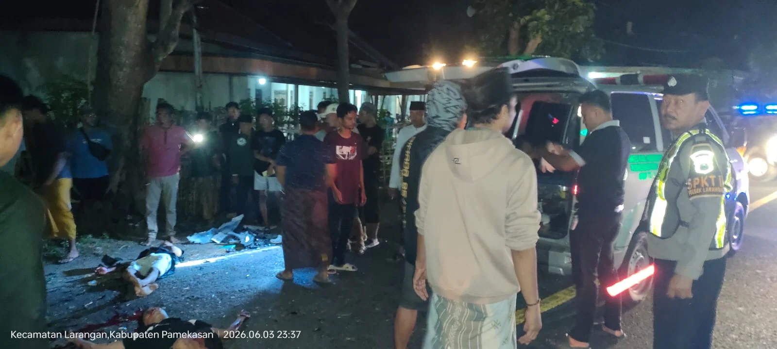 Tabrakan Maut di Desa Trasak Pamekasan, Dua Pemuda Tewas di Lokasi