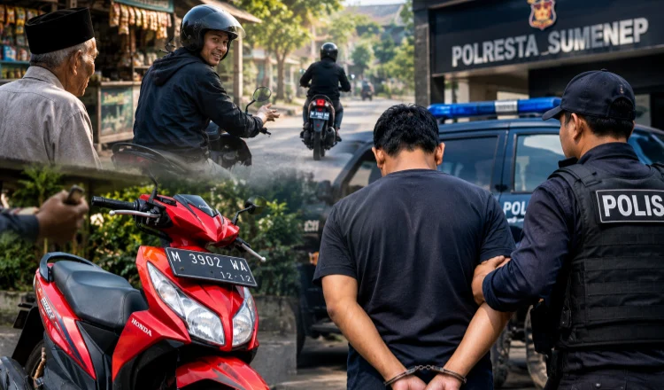 Dalih Minta Diantar Beli Makanan, Pria di Sumenep Diduga Bawa Kabur Motor Lansia